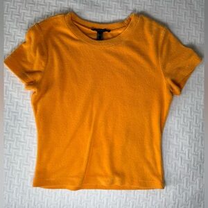 Forever 21 Orange Fitted Short Sleeve T-Shirt